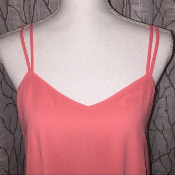 White House Black Market salmon camisole chiffon - Picture 2 of 6